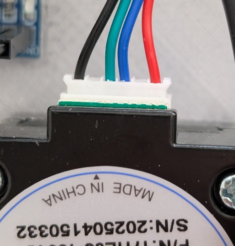 Stepper motor connection detail