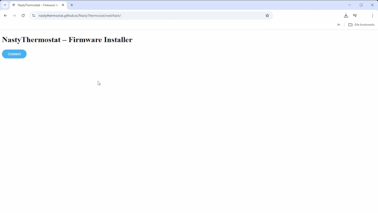 Webflasher — Connect button