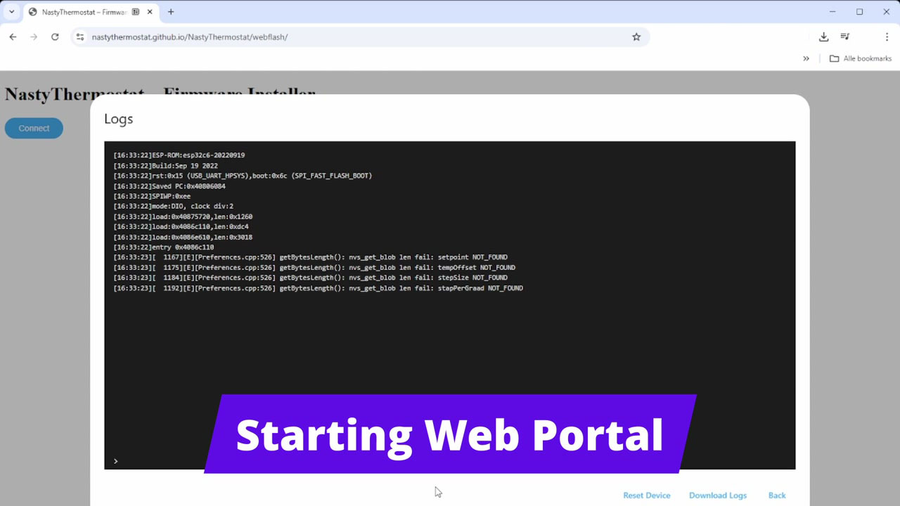 Boot logs — Starting Web Portal